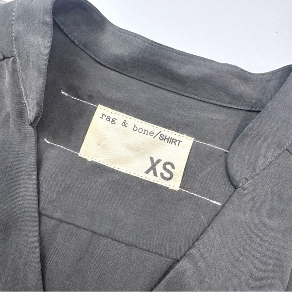 Rag & Bone Shirt Mini Dress XS Grunge Grey Long Sleeve Button Front 100% Tencel - Picture 10 of 15